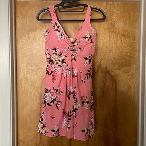 Pink and floral skater dress. Super soft with sweet details. Built in bra cups!